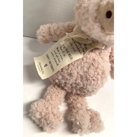 New Demdaco Plush Pig Stuffed Animal Toy Pink Piggy Wig Happy Birthday 15 in Tal - Picture 2 of 5